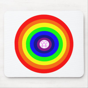 Tapis De Souris Lesbiennes Rond Arc-en-ciel Mousepad