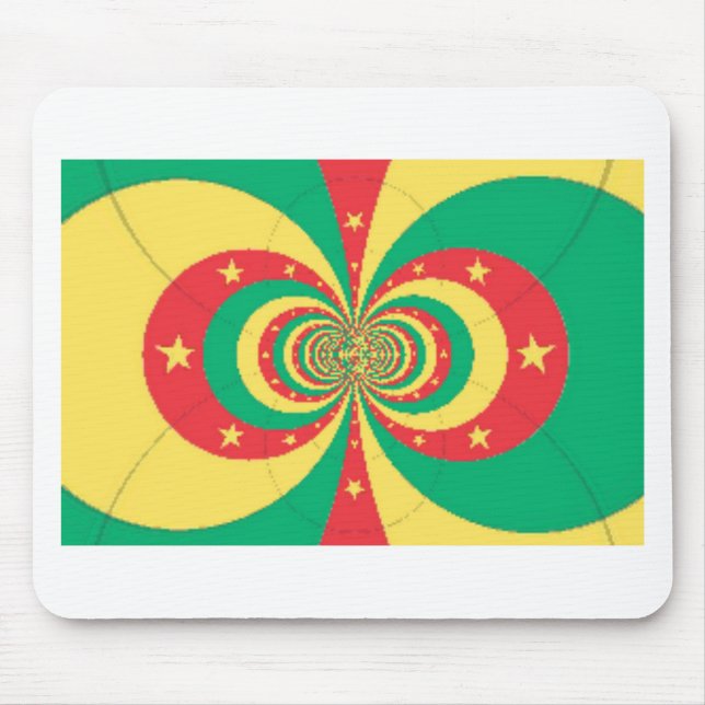 Tapis De Souris L'Esprit du Cameroun : L'Art Drapeau Indomptable D (Devant)