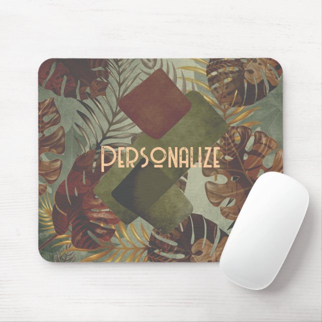 Tapis De Souris L'été 70's rétro tropical monstère feuille de palm (Avec souris)