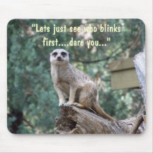 "Lets voient qui clignote d'abord." mousepad.