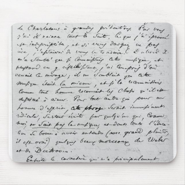 Tapis De Souris Lettre à Richard Wagner le 17 février 1860 (Devant)