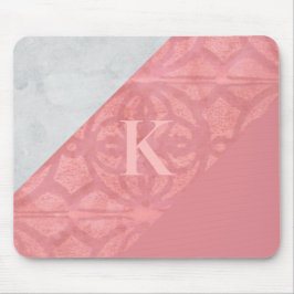 Tapis De Souris LETTRE Batik Rose Ruddy ET Aquarelle Grise