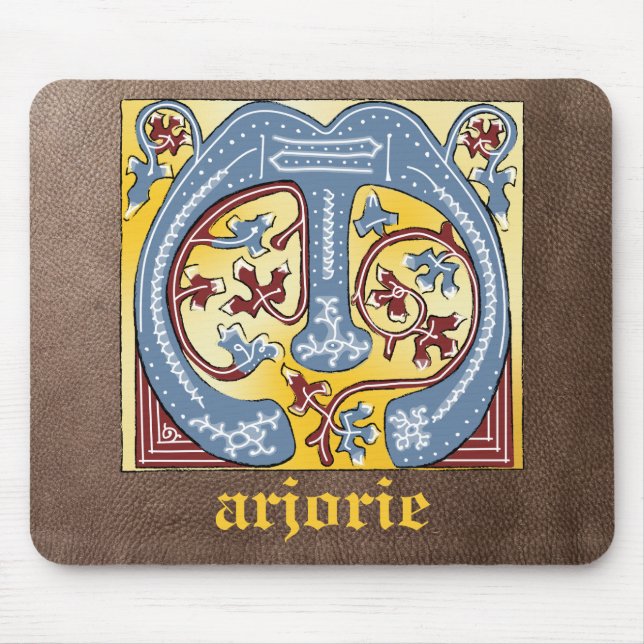 TAPIS DE SOURIS LETTRE BLEUE ET ROUGE MOYENNE M ILLUMINÉE (Devant)