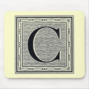 Tapis De Souris Lettre bloc "C" Bois coupé en bois