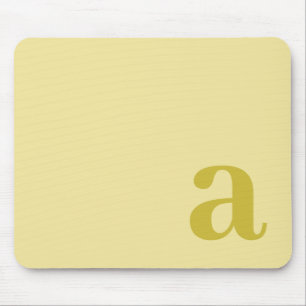 Tapis De Souris Lettre de monogramme jaune pâle et moutarde minima
