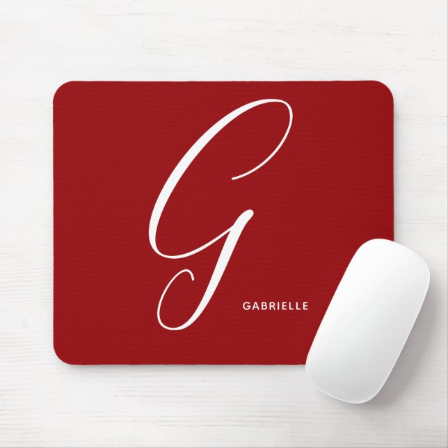 Tapis De Souris Lettre de script G Rouge Argument Monographique (Avec souris)