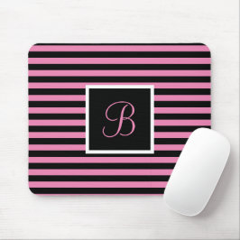 Tapis De Souris LETTRE INITIALE CHIC MÊME Pink and Black Stried