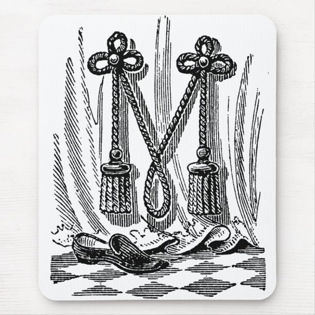 Tapis De Souris Lettre M Symboles maçonniques de calligraphie anti (Devant)