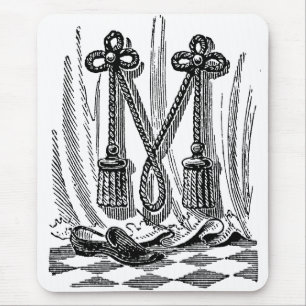 Tapis De Souris Lettre maçonnique de callographie antique M