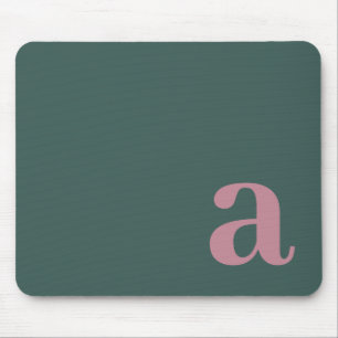 Tapis De Souris Lettre Monogramme Vert Marin & Violet Minimaliste