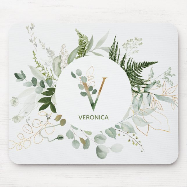 Tapis De Souris LETTRE MONOGRAPHIQUE VERDOYENNE V PÂTE Souris (Devant)