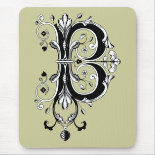 Tapis De Souris Lettre rococo B de monogramme