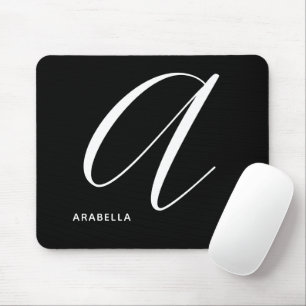 Tapis De Souris Lettre Script Argument Monographique A Noir & Blan