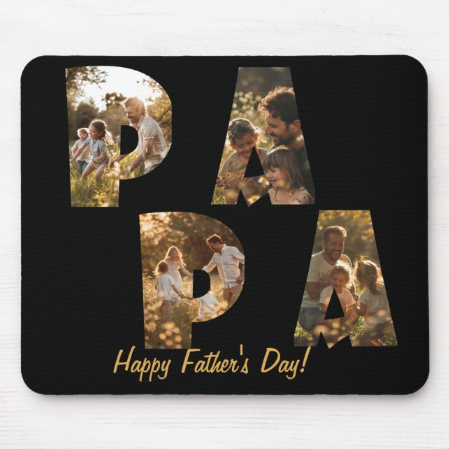 Tapis De Souris Lettres découpées de collection de photos PAPA (Devant)