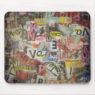 Tapis De Souris Lettres du journal Grunge