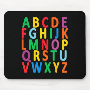 Tapis De Souris Lettres majuscules Alphabet Apprendre Abc Garçon F