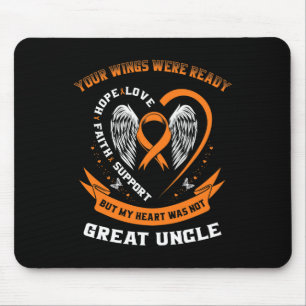 Tapis De Souris Leucémie orange Sensibilisation Grand oncle Vos Ai