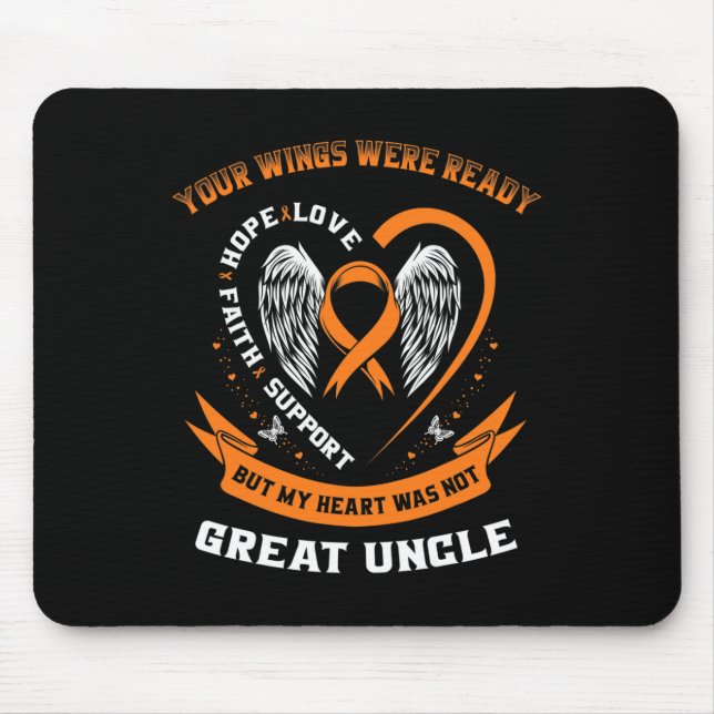 Tapis De Souris Leucémie orange Sensibilisation Grand oncle Vos Ai (Devant)