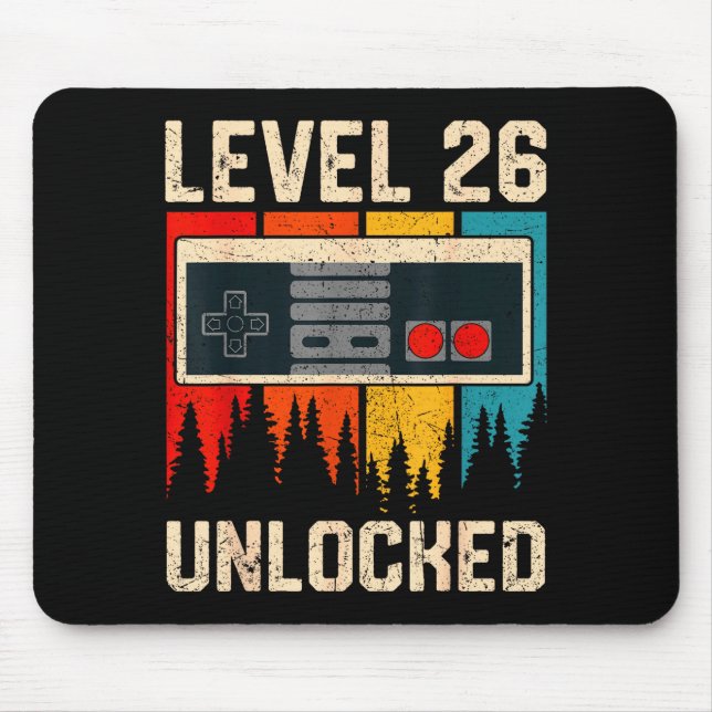 Tapis De Souris Level 26 Unlocked Video Game Controller Birthday M (Devant)