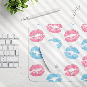 Tapis De Souris Lèvres bleues et roses Motif, Baguette à lèvres, B