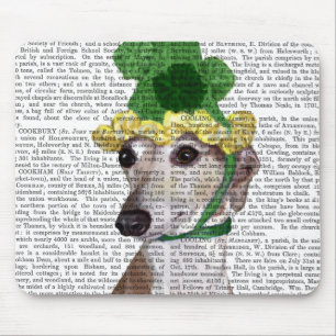 Tapis De Souris Lévrier dans le casquette tricoté par vert 2