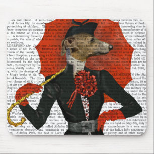 Tapis De Souris Lévrier élégant et parapluie rouge 2