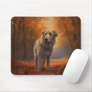 Tapis De Souris Lévrier en automne Les feuilles tombées inspirent 