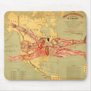 Tapis De Souris L'homme du commerce Carte des États-Unis (1889)