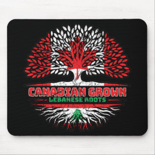 Tapis De Souris Liban Liban Canadien Drapeau des racines de l'arbr