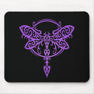 Tapis De Souris Libellule tribale - pourpre et noir