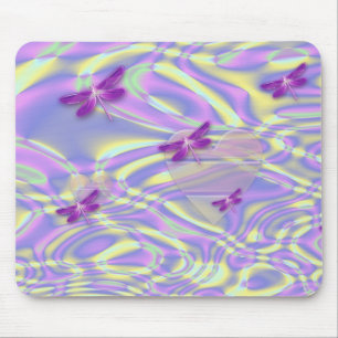 Tapis De Souris Libellules et coeurs