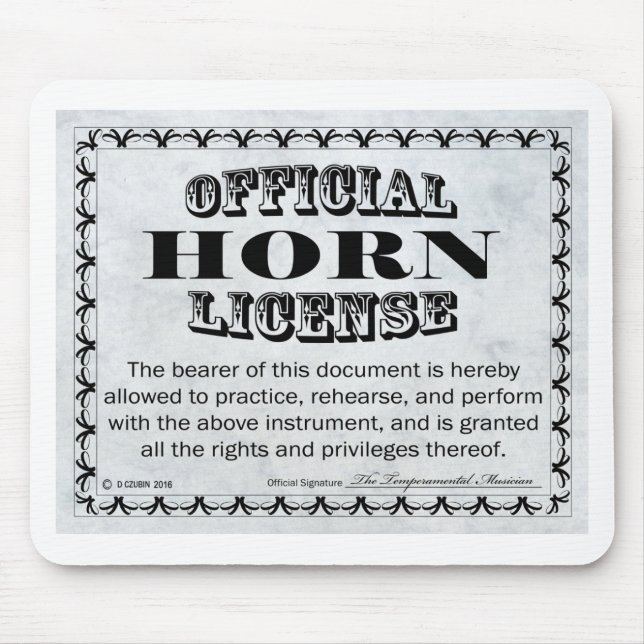 Tapis De Souris Licence de corne (Devant)