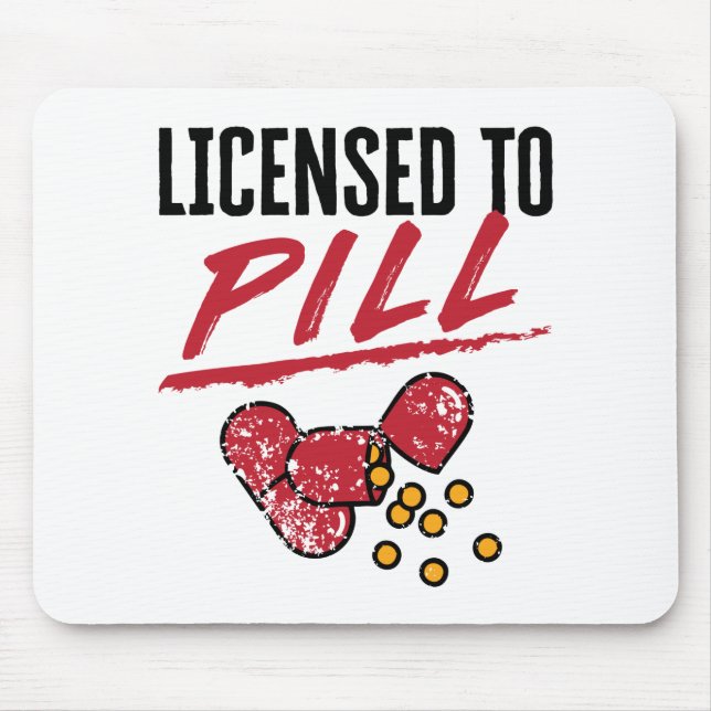 Tapis De Souris Licence pour la pilule Pharmacien Graduation Grad (Devant)