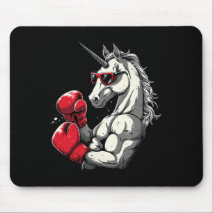 Tapis De Souris Licorne de boxe avec gants de boxe Kickboxing Mign