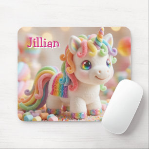 Tapis De Souris Licorne Guimauve et Rêve de Bonbons Pastel