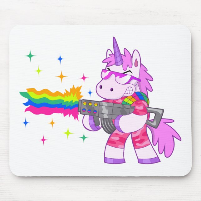 Tapis De Souris Licorne pourpre - arme à feu (Devant)