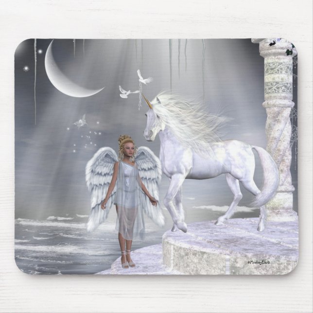 Tapis De Souris Licornes Mousepad de Fae d'anges (Devant)