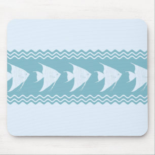 Tapis De Souris Light Blue Coastal Angelfish Stripes