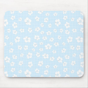 Tapis De Souris Light Blue Hibiscus Floral