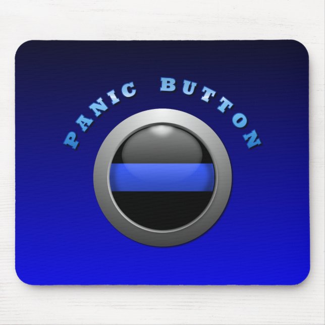Tapis De Souris Ligne Bleue Mince - Bouton Panique (Devant)
