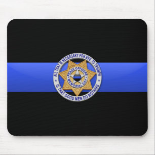 Tapis De Souris Ligne Bleue Mince - Insigne
