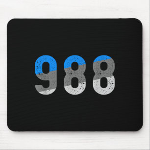 Tapis De Souris ligne d'assistance prévention 988 sensibilisation 