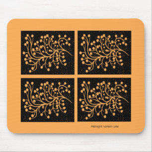 Tapis De Souris Ligne de jardin de minuit Ambre doré