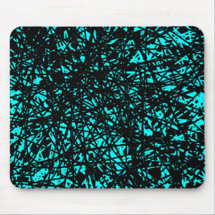 Tapis De Souris Lignes Abstraites - Cyan