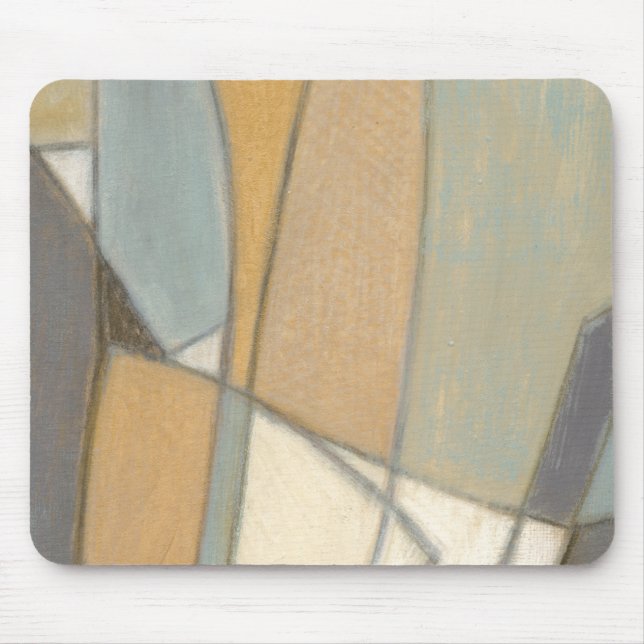 Tapis De Souris Lignes courbées et tons de terre coupés (Devant)