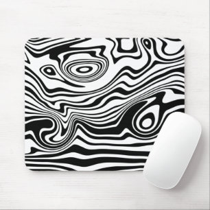 Tapis De Souris Lignes noires et blanches Abstraites - personnalis
