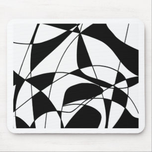 Tapis De Souris Lignes noires et blanches, motif d'impression de c
