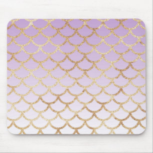 Tapis De Souris Lila Féminin Violet Or Sirène Paillettes
