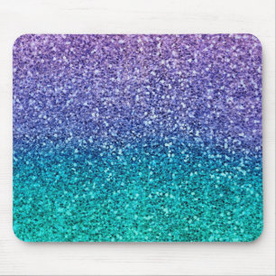 Tapis De Souris Lila Lavande & Vert Aqua Sarcelle Pailleté Scintil