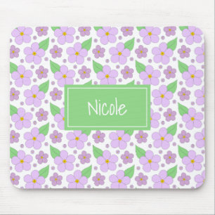 Tapis de souris lilas de motif de fleurs